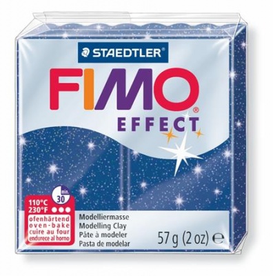 Gyurma, 57 g, égethető, FIMO "Effect", csillámos kék