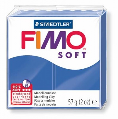 Gyurma, 57 g, égethető, FIMO "Soft", fényes kék