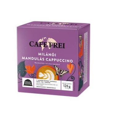 Kávékapszula, Dolce Gusto kompatibilis, 9 db, CAFE FREI "Milánói mandulás cappuccino"